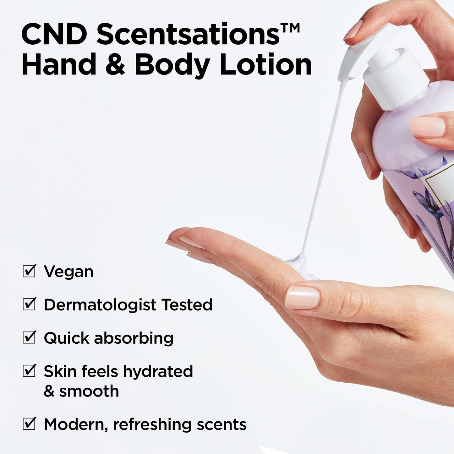 White Smoke CND Scentsations Hand & Body Lotion, Deep Moisturizing and Hydrating Formula for Dry Damaged Skin, Dermatologically Tested, Black Cherry & Nutmeg, 8.3 fl. oz