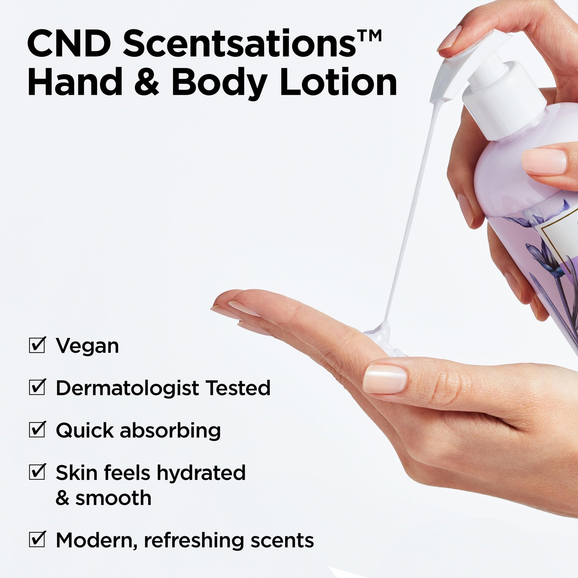 White Smoke CND Scentsations Hand & Body Lotion, Deep Moisturizing and Hydrating Formula for Dry Damaged Skin, Dermatologically Tested, Black Cherry & Nutmeg, 8.3 fl. oz