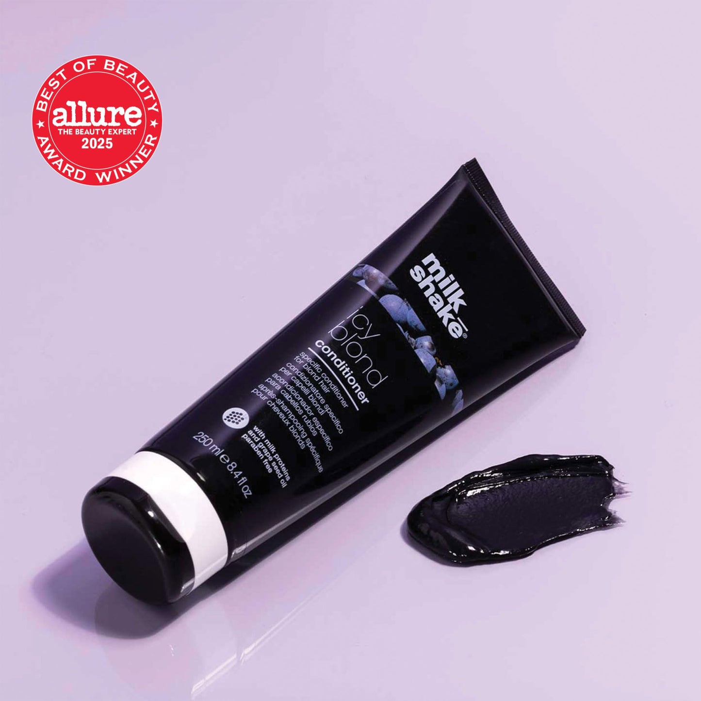 Thistle milk_shake icy blond conditioner | award winning toning conditioner with black pigment to neutralize yellow and brass in platinum blonde hair | hydrates and brightens cool tones 8.4 fl oz