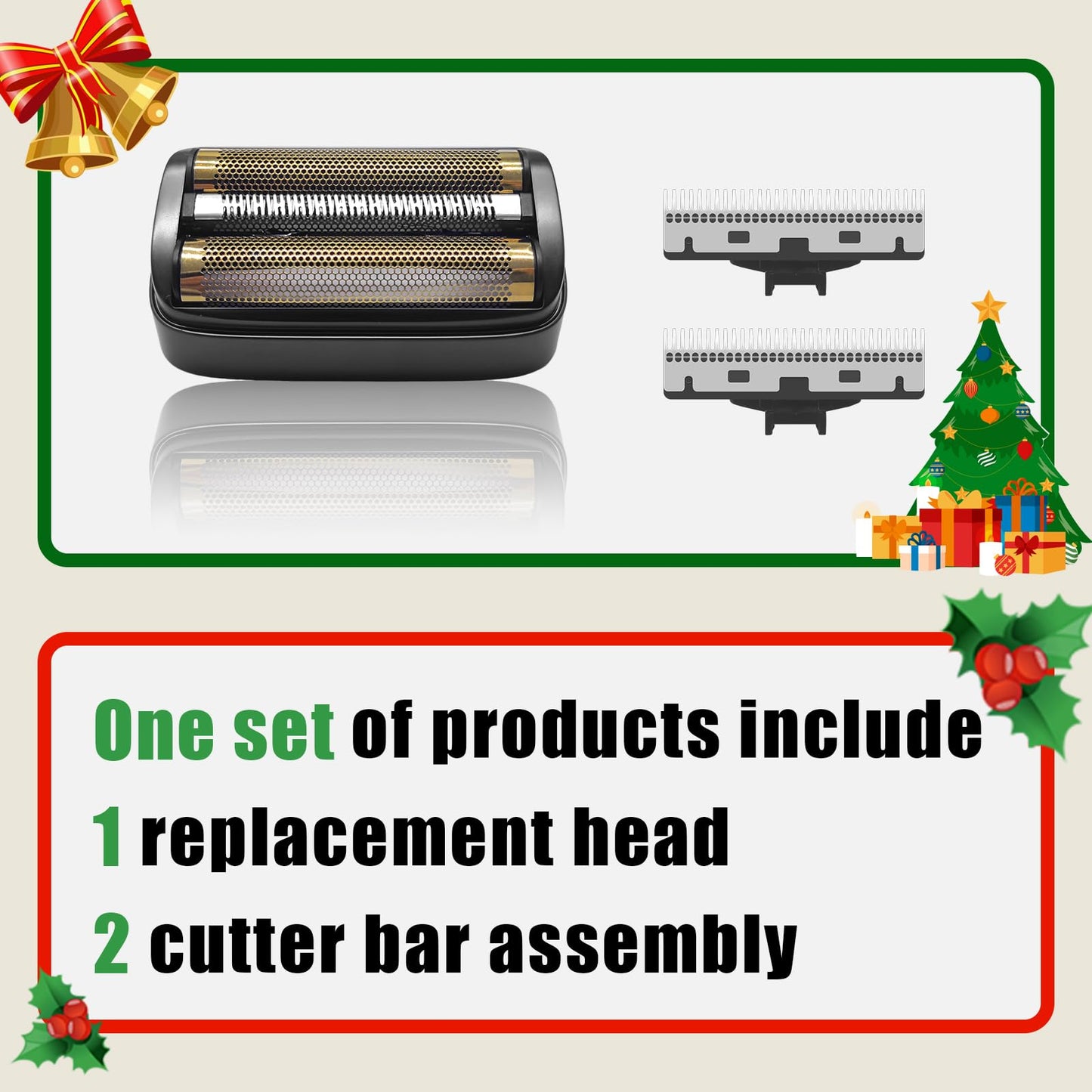 White Smoke Shaver Replacement Foil and Inner Cutters Compatible with Andis 17300 reSURGE Electric Shaver,Black (2 Pack)