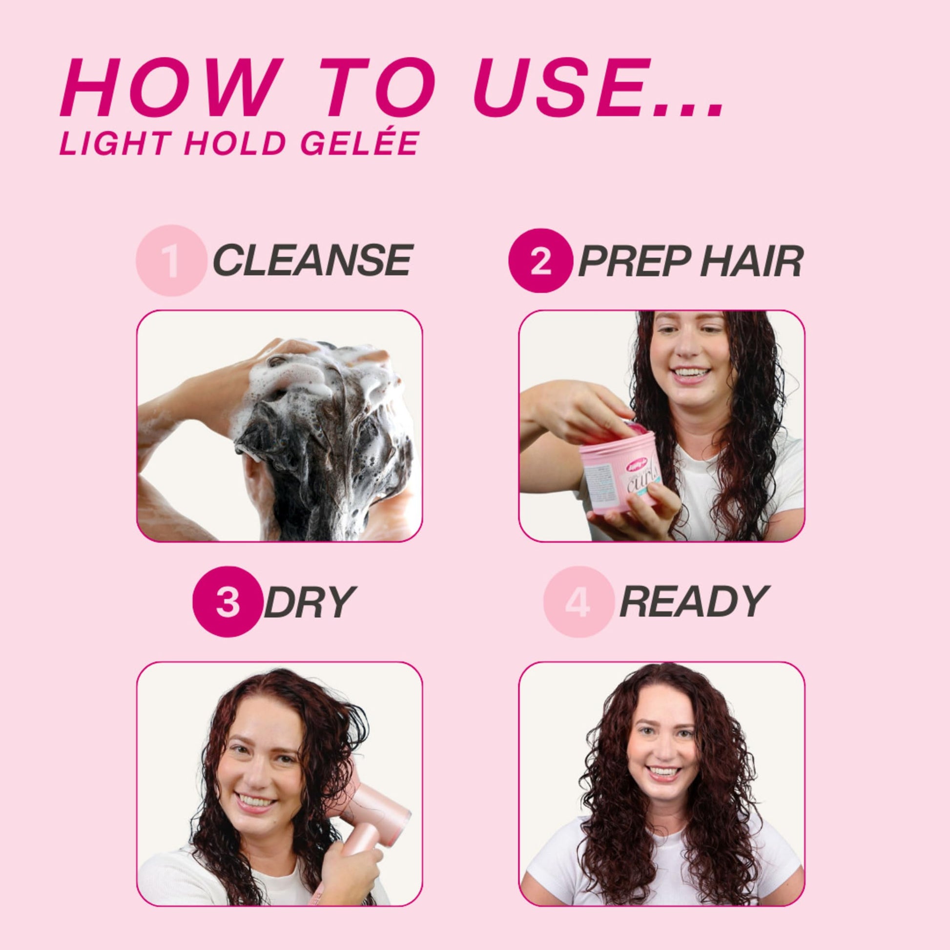 Misty Rose Dippity Do Girls with Curls Light Hold Gelee, Shape, Smooth & Separate Curls, Formulated with Aloe, Vitamin E & Wheat Protein, Frizz-Free, Never Crunchy, Curly Hair Gel For Women, 11.5 FL Oz