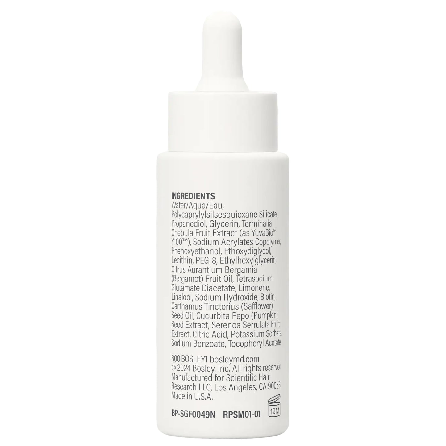 Light Gray Bosley Revive+ Densifying Serum for Men – Drug-Free Hair Regrowth Treatment – Biotin, Saw Palmetto, Pumpkin Seed, Y100 Botanical Compound – Thicker, Fuller Hair in 45 Days – 1 Month Supply