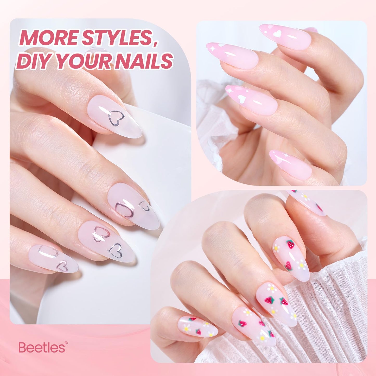 Thistle Beetles Milky Pink Gel Nail Polish, 15ml Nude Pink Jelly Neutral Color Polish Set Translucent Sheer Gel Nail Concealer Soak Off Uv LED Nail Lamp French Nail Art Gifts for Her Women