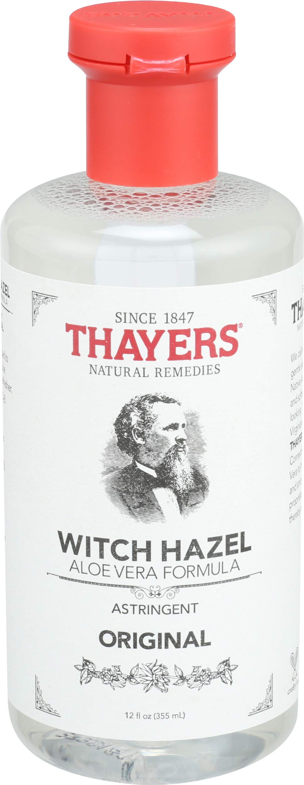 White Smoke Thayers Witch Hazel with Aloe Vera, Original Astringent 12 oz