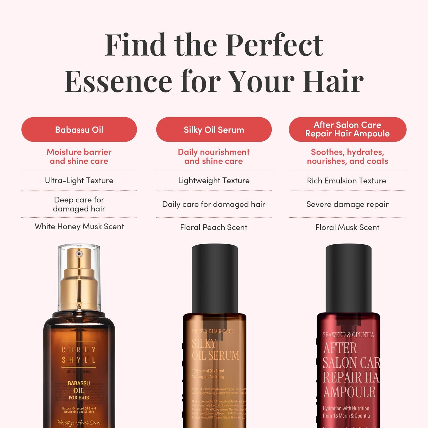 White Smoke CURLYSHYLL After Salon Care Repair Hair Ampoule | Lightweight Serum Care for Daily Damaged Hair Repair | Seaweed & Opuntia Extracts | Leave-in Moisture Serum | 100ml