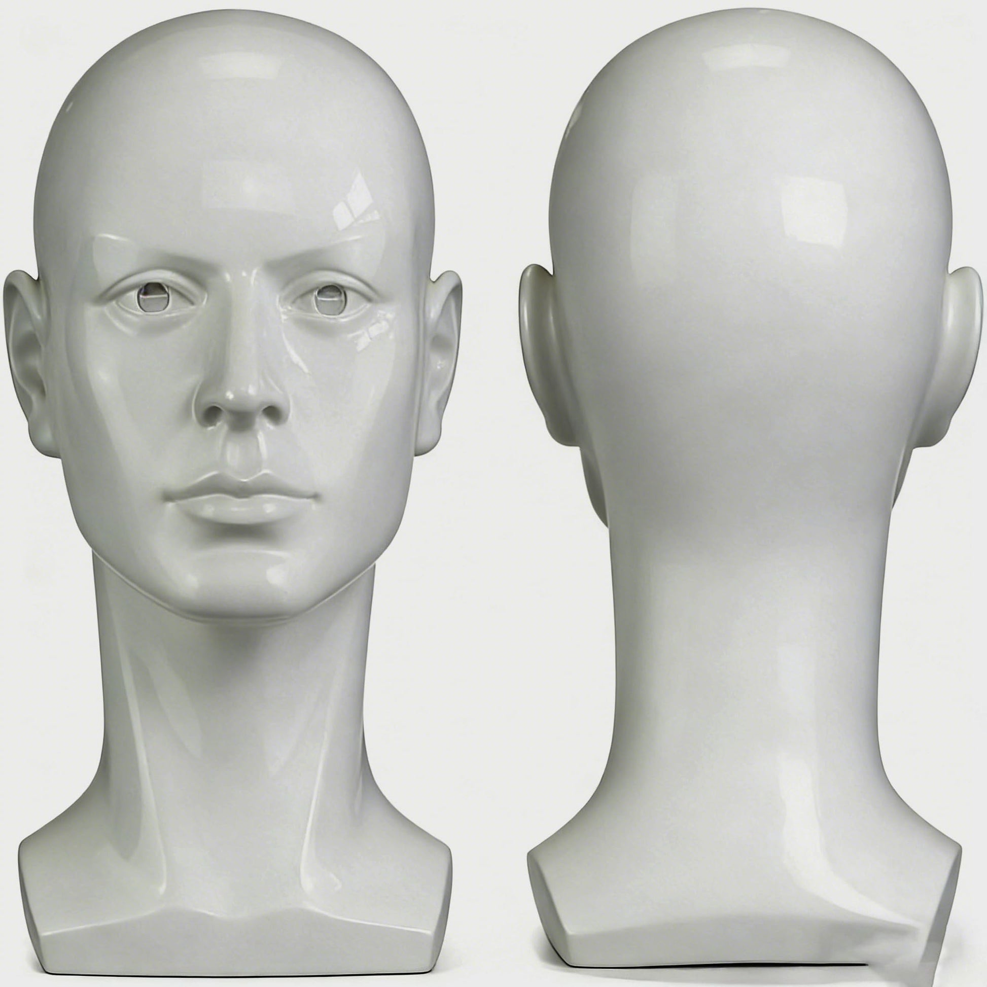 Lavender LIAMTU Male Mannequin Head for Display – Realistic PVC Head Model for Wigs, Hats, Headphones, Jewelry, Salon and Home Decoration,Whate