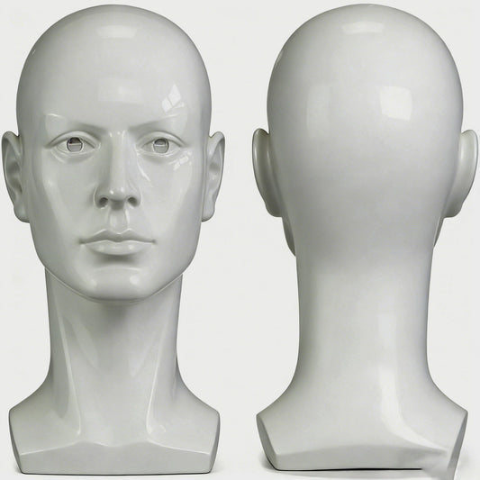 Lavender LIAMTU Male Mannequin Head for Display – Realistic PVC Head Model for Wigs, Hats, Headphones, Jewelry, Salon and Home Decoration,Whate