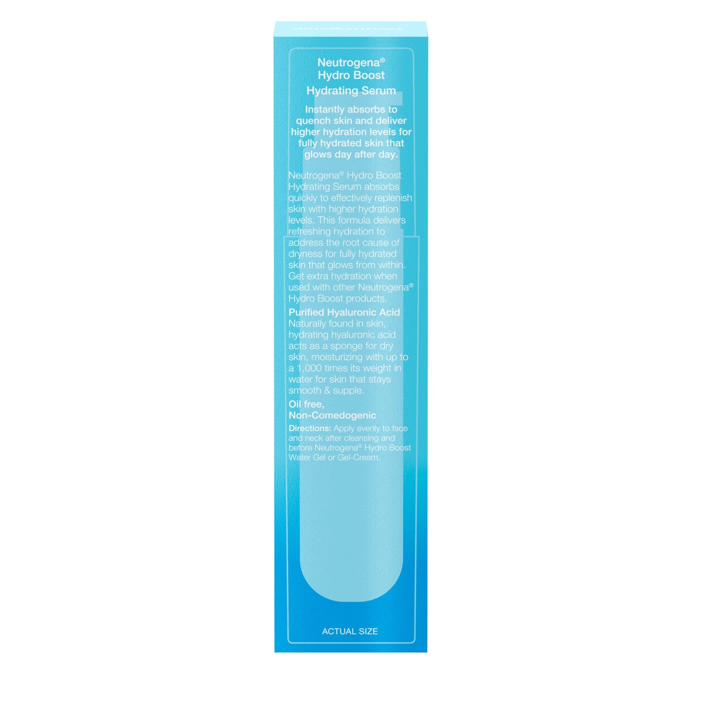 Sky Blue Neutrogena Hydro Boost Hydrating Hyaluronic Acid Face & Neck Serum, Fast-Absorbing Daily Facial Moisturizer with Purified Hyaluronic Acid for Hydrated Skin, Oil-Free & Non-Comedogenic, 1 fl. oz