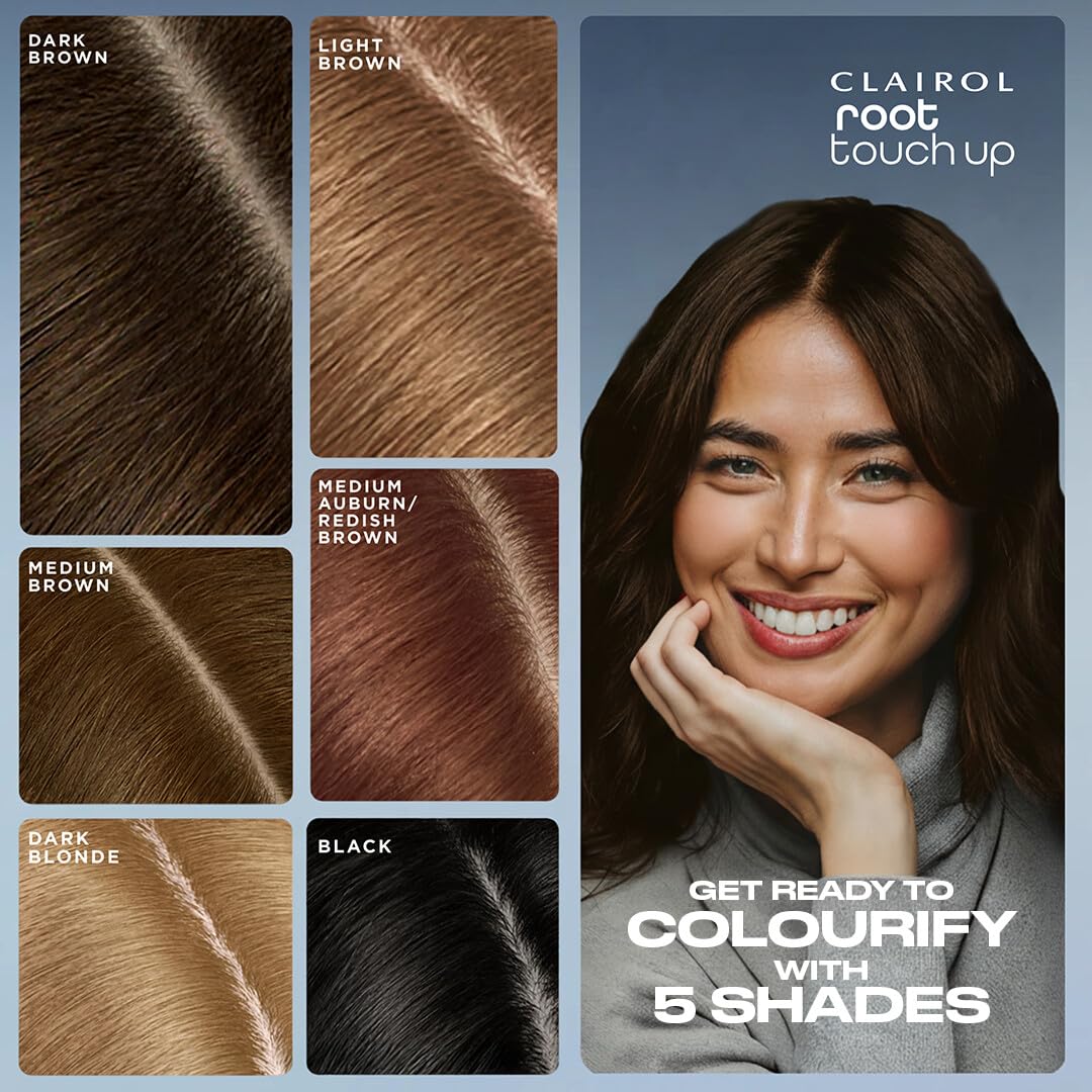 Black Clairol Root Touch-Up Temporary Hair Coloring Spray, Light Brown Hair Color | Instant Natural-Looking Gray Root Coverage | Ammonia Free | Lightweight Formula | Pack of 1