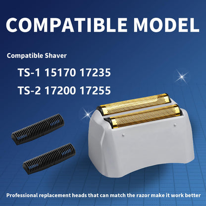 Dark Slate Blue 2 Pack Pro Shaver Replacement Foil and Cutters Compatible with andis 17150(TS-1)/17155/17200 Shaver ProFoil Lithium Replacement Golden