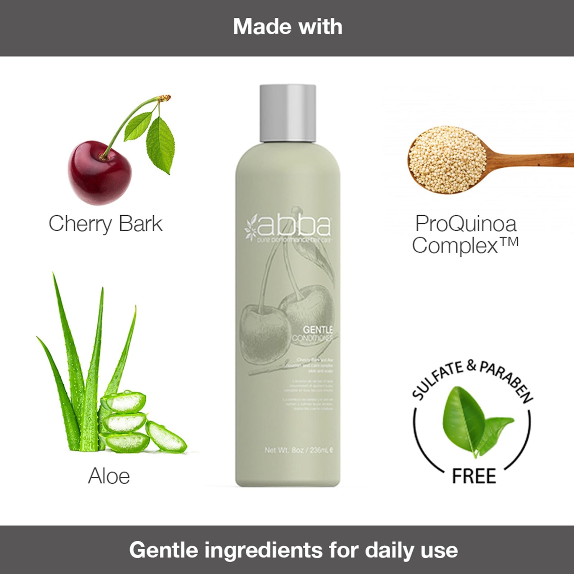 White Smoke ABBA Gentle Conditioner, Cherry Bark, 8 Fl Oz