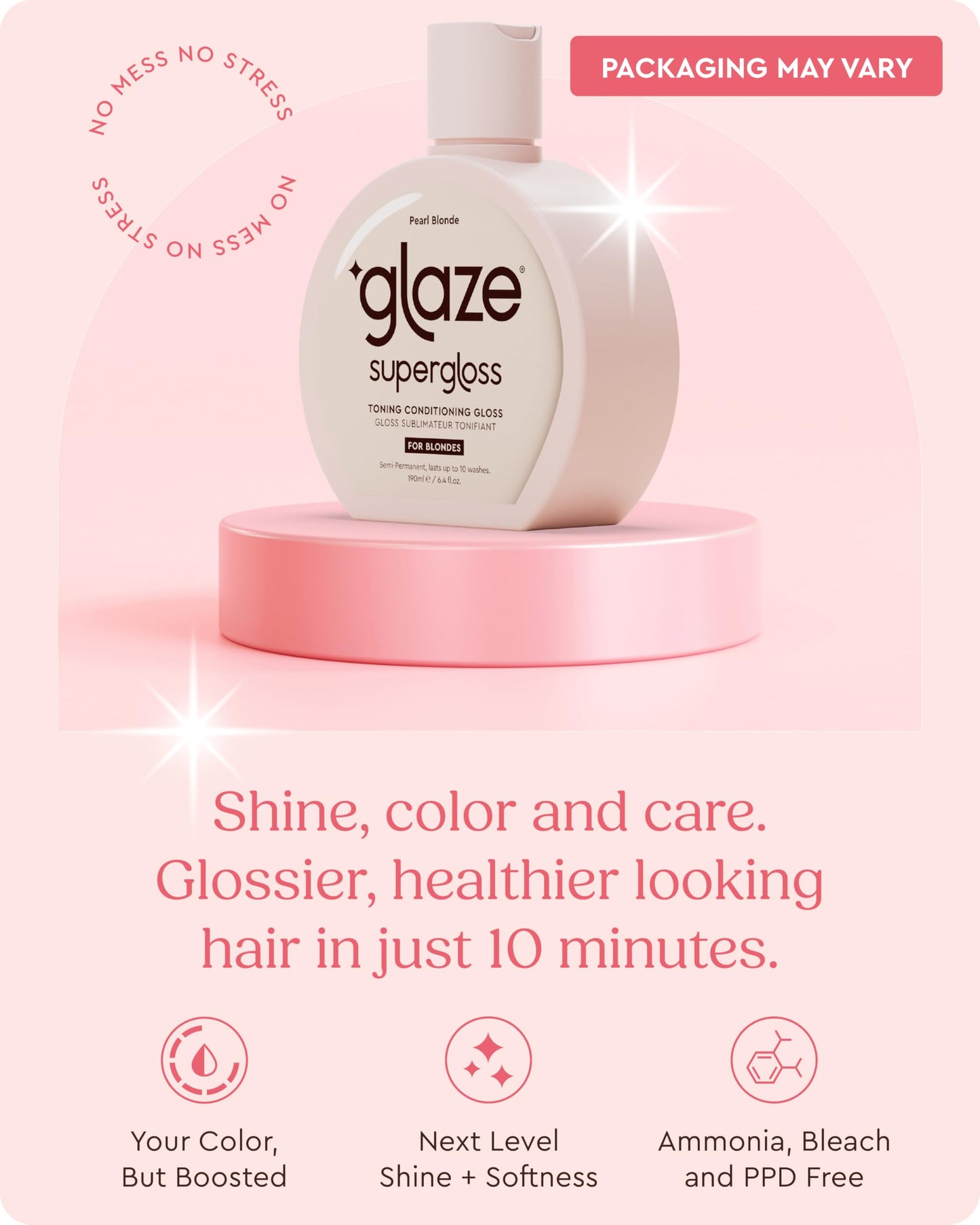 Misty Rose Glaze Supergloss Color Conditioning Gloss – Hydrating Semi-Permanent Color Hair Gloss & Shine Boost – Color Depositing Mask - Vegan, Cruelty-Free – 6.4 Fl Oz - Vanilla Lights - Cool Blue Toner
