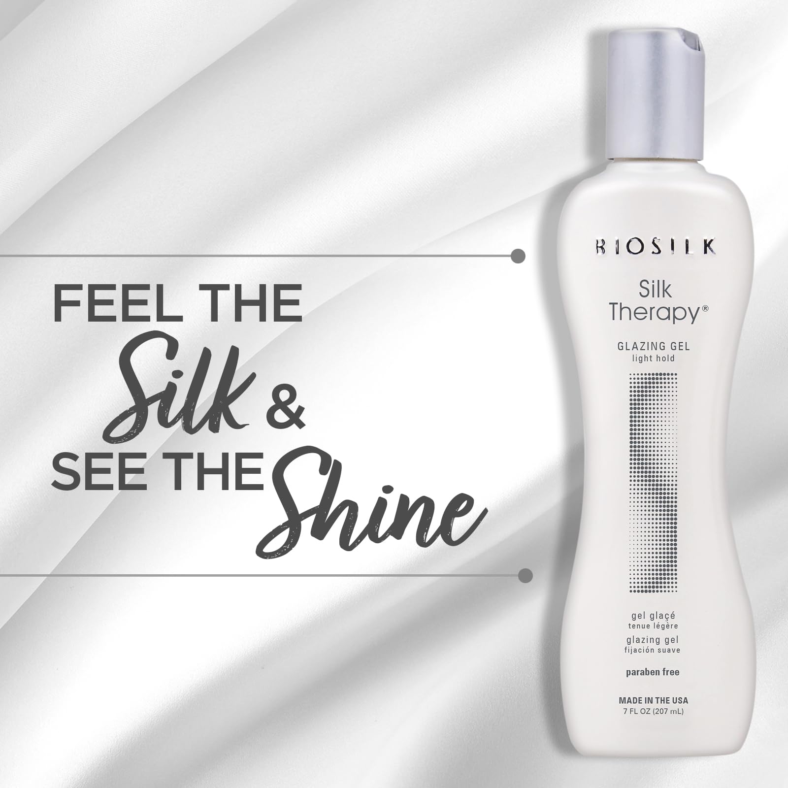 Lavender BioSilk Silk Therapy Glazing Gel, Light-Hold Styling Gel For Shine Without Stickiness, Sulfate, Paraben, & Cruelty-Free, 7 Oz