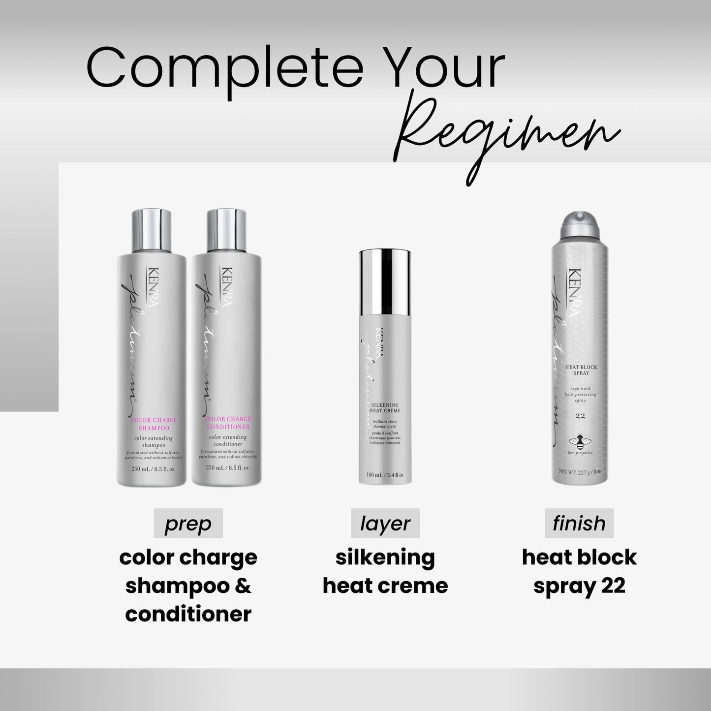 White Smoke Kenra Professional Platinum Heat Block Spray 22 | Heat Protecting Hairspray | All Hair Types | 8 oz.