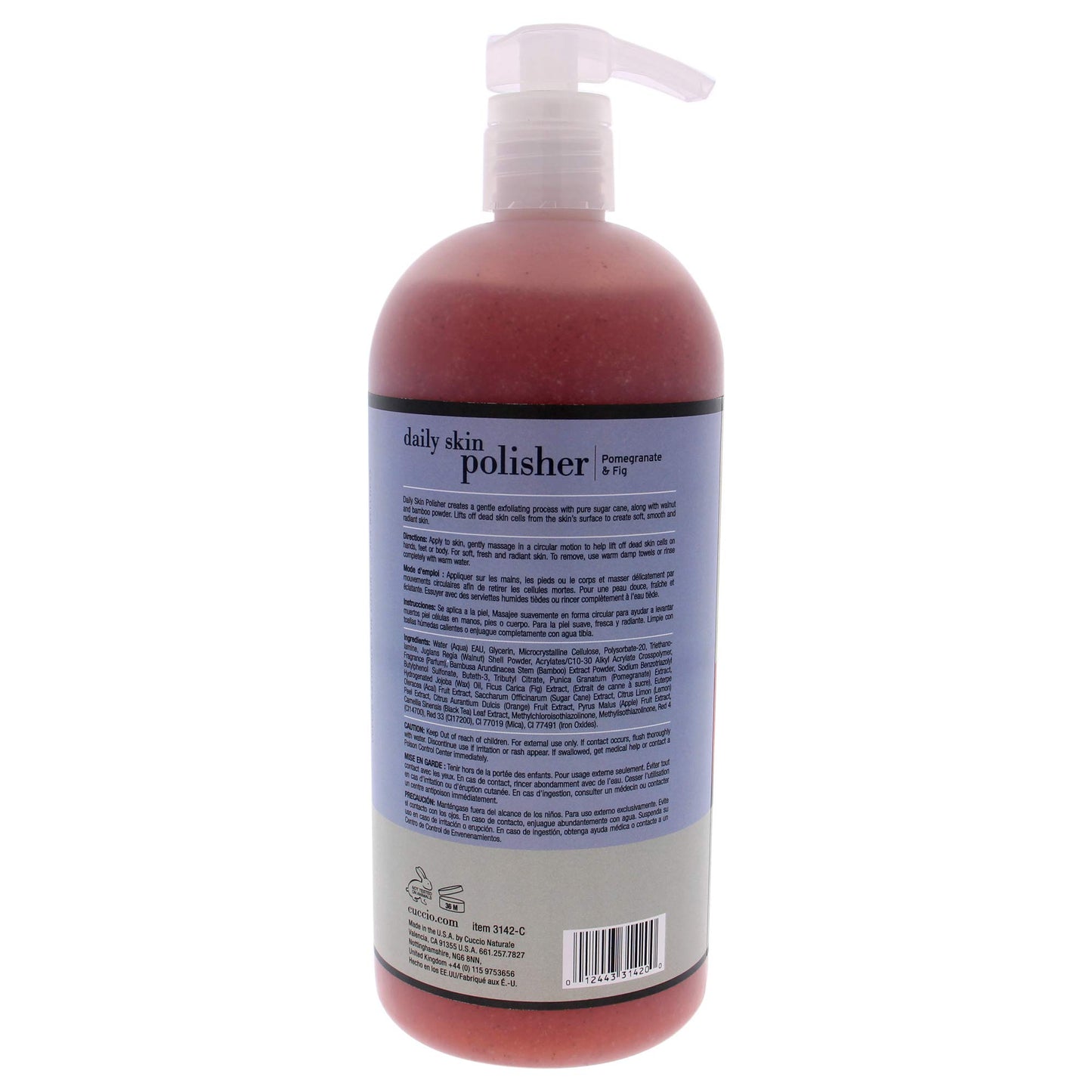 White Smoke Cuccio Naturale Daily Skin Body Polisher - Soothes And Softens - Gentle Exfoliation Process - Lifts Dead Cells From Surface - Smooth And Radiant Results - Pomegranate And Fig - 32 Oz Scrub