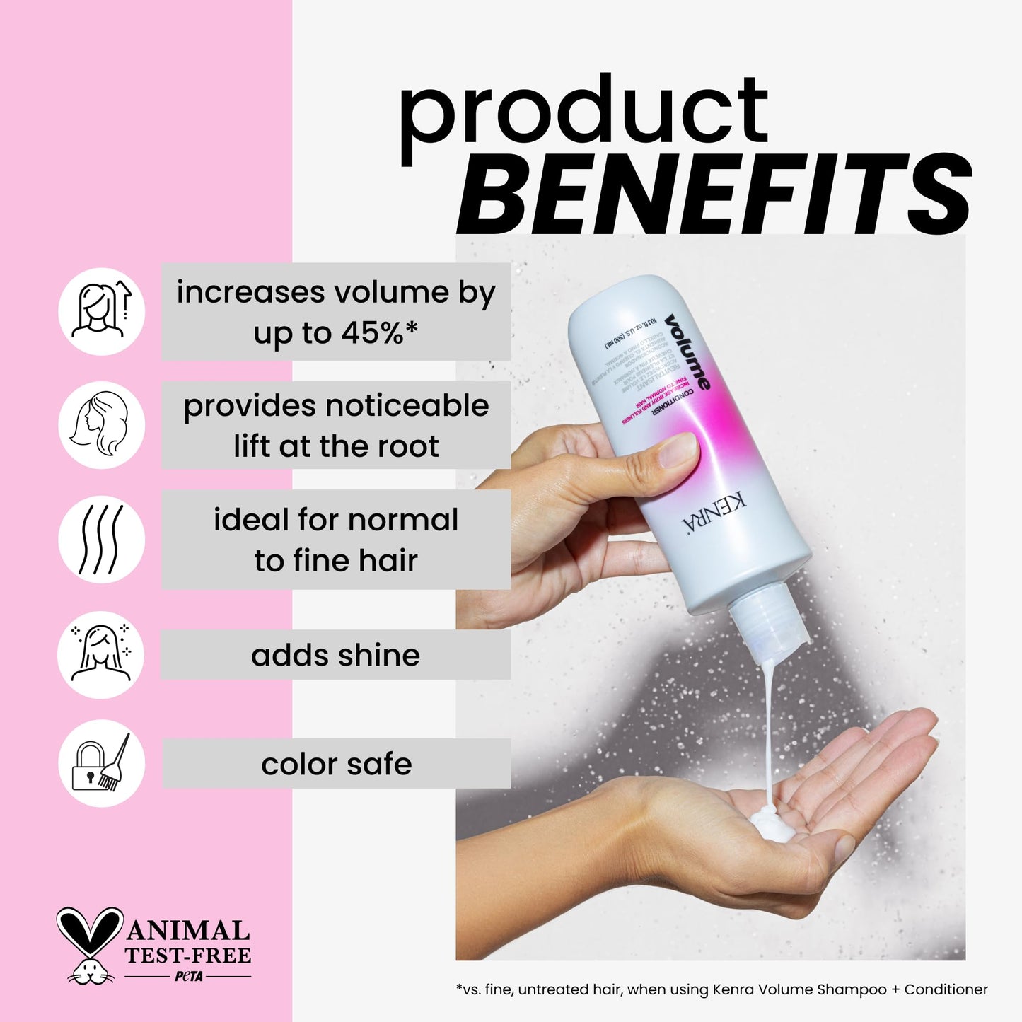 White Smoke Kenra Professional Volume Conditioner | Creates Body, Bounce & Fullness | Increases Volume up to 45% | Adds Shine | Color Safe | Fine To Normal Hair