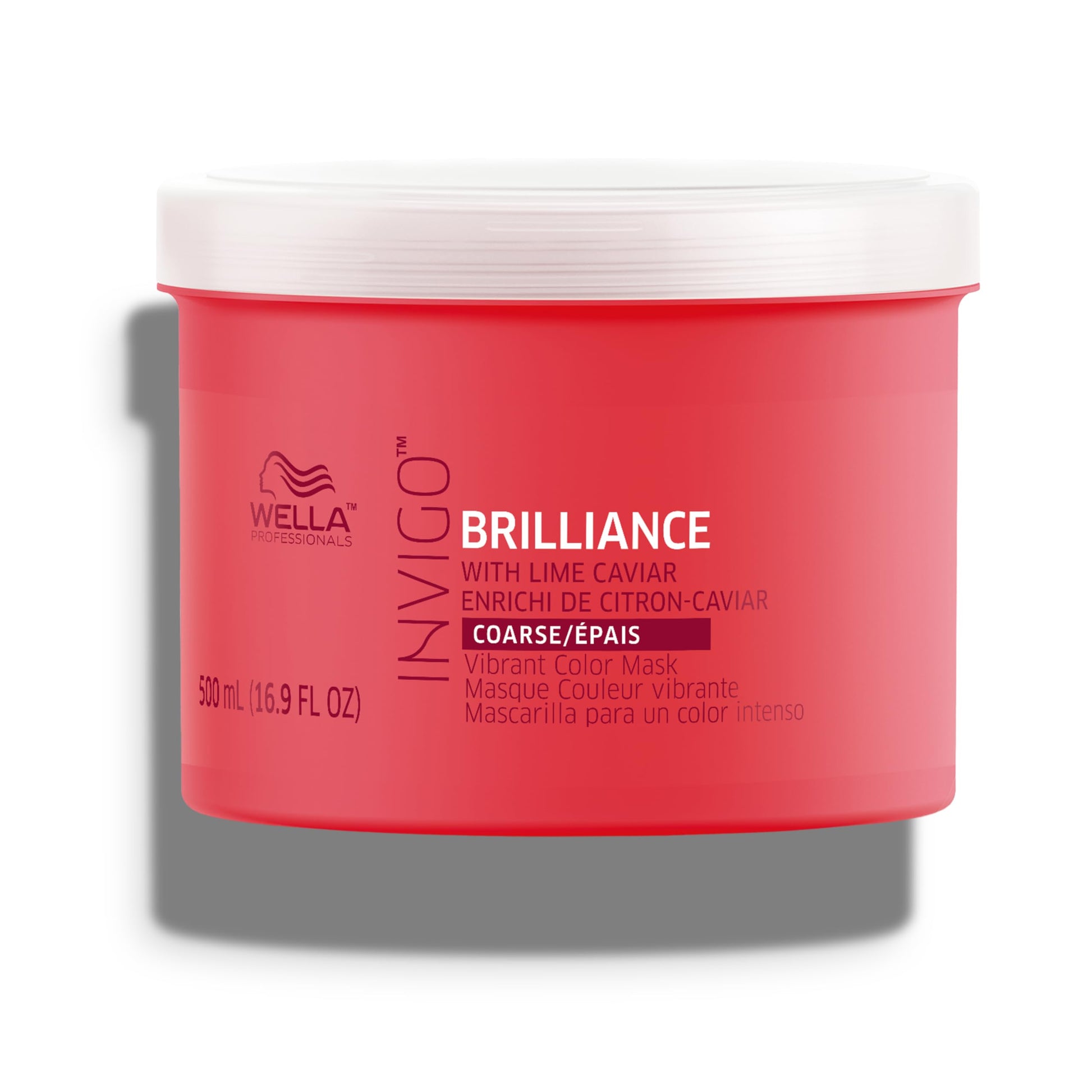 Maroon Wella Professionals Invigo Brilliance Color Vibrancy Mask for Coarse Hair | Conditioning & Moisturizing Treatment | 16.9 Fl Oz