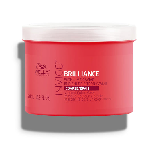 Maroon Wella Professionals Invigo Brilliance Color Vibrancy Mask for Coarse Hair | Conditioning & Moisturizing Treatment | 16.9 Fl Oz