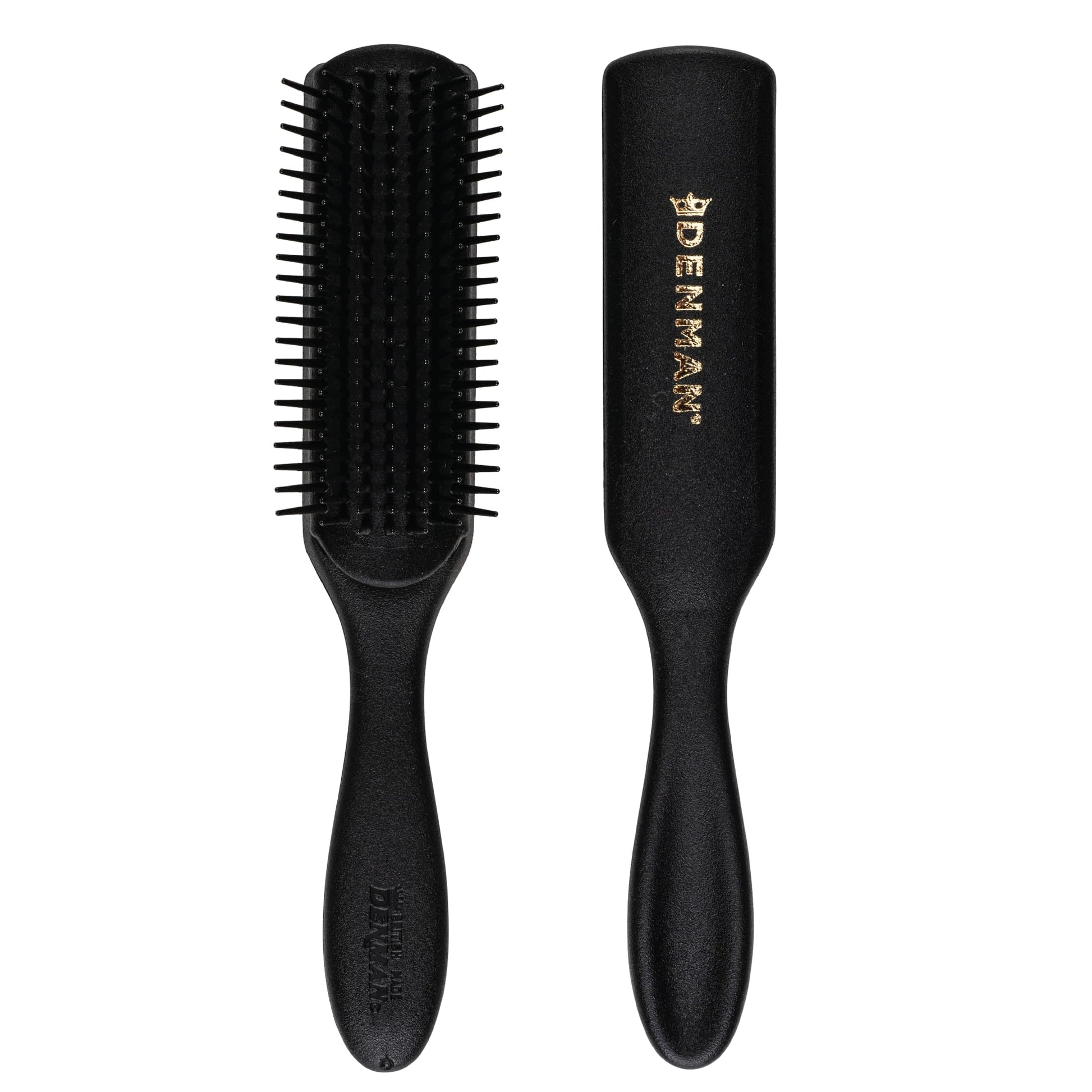 White Smoke Jack Dean by Denman Curly Hair Brush D3 (All Black) 7 Row Styling Brush for Detangling, Separating, Shaping and Defining Curls - For Women and Men