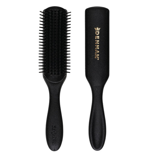 White Smoke Jack Dean by Denman Curly Hair Brush D3 (All Black) 7 Row Styling Brush for Detangling, Separating, Shaping and Defining Curls - For Women and Men
