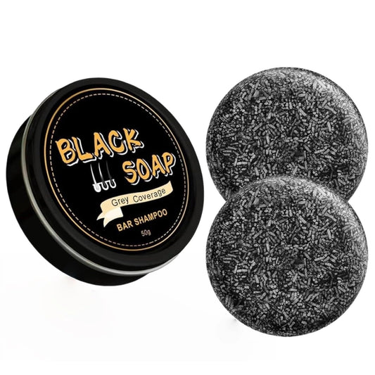 White Smoke FHH 2 PCS Gray Hair Reverse Bar Soap, Black Soap for Gray Hair & Beard Darkening, Deep Clean & Nourish the Scalp, Black Hair Soap bar for Men and Women.
