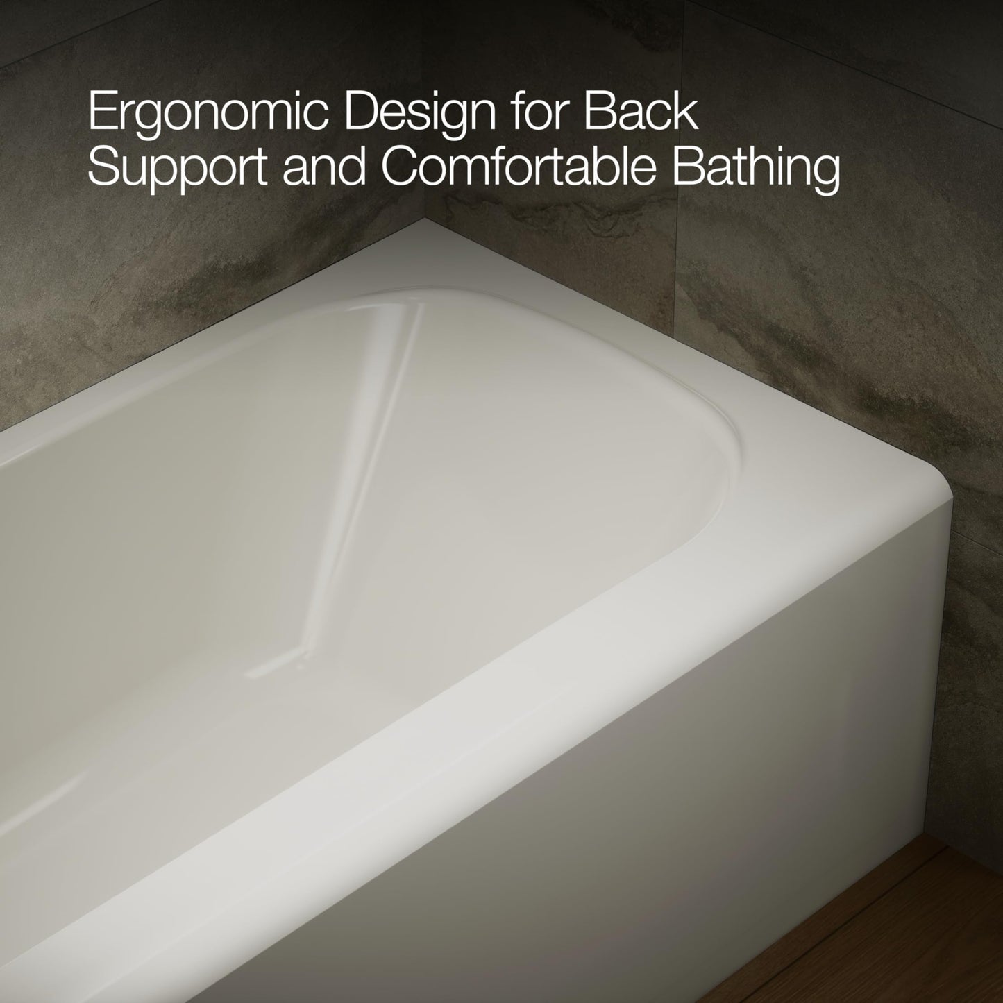 Gray Kohler 25830-LA-96 Avec® 60" x 30" alcove bath, left drain, Biscuit