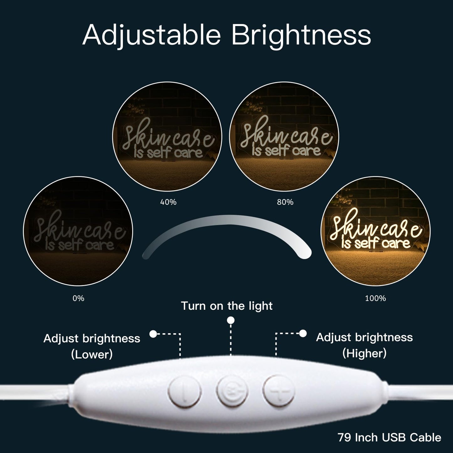 Black WLHOPE Skin Care is Self Care Neon Signs for Wall Decor LED Lights Decorations for Beauty Salon Facial Spa Bathroom, Get Your Business Seen Day or Night