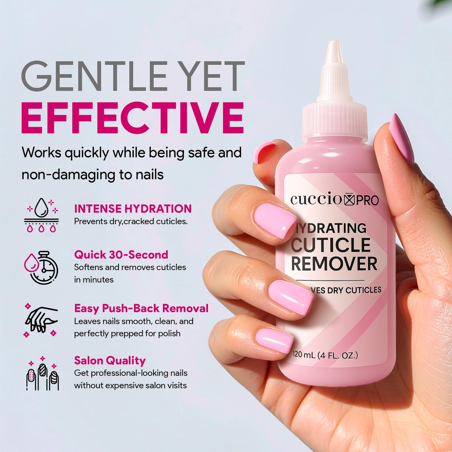 Lavender Cuccio Pro Hydrating Cuticle Remover 4 fl oz – Professional Fast-Acting Cuticle Softener & Remover for Dry, Rough Cuticles, Moisturizing Lanolin-Infused Formula for Healthy Nails