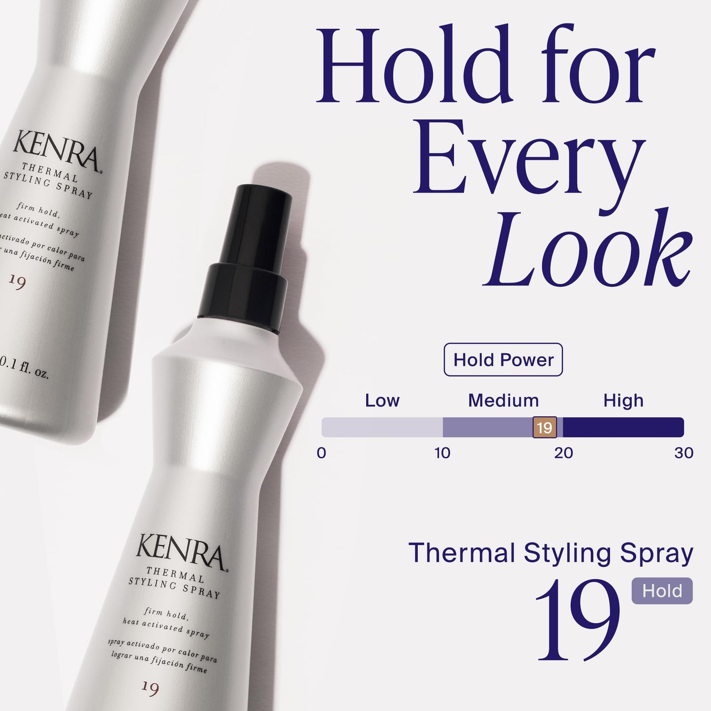 White Smoke Kenra Professional Thermal Styling Spray 19 | Heat Protection | Firm Hold Heat-Activated | Tames Frizz, Flyaways & Adds Shine | All Hair Types | 10 fl. Oz