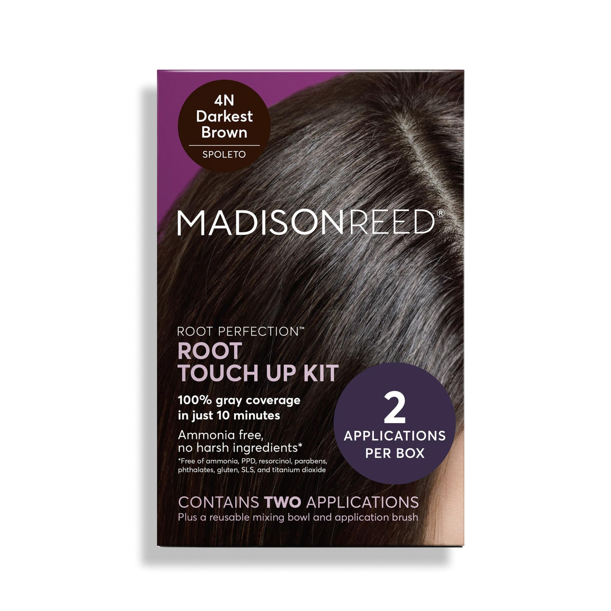 Black Madison Reed Root Perfection Root Touch Up Kit – 4N Spoleto Darkest Brown, 100% Gray Coverage in 10 Min, Ammonia-Free, 2 Applications