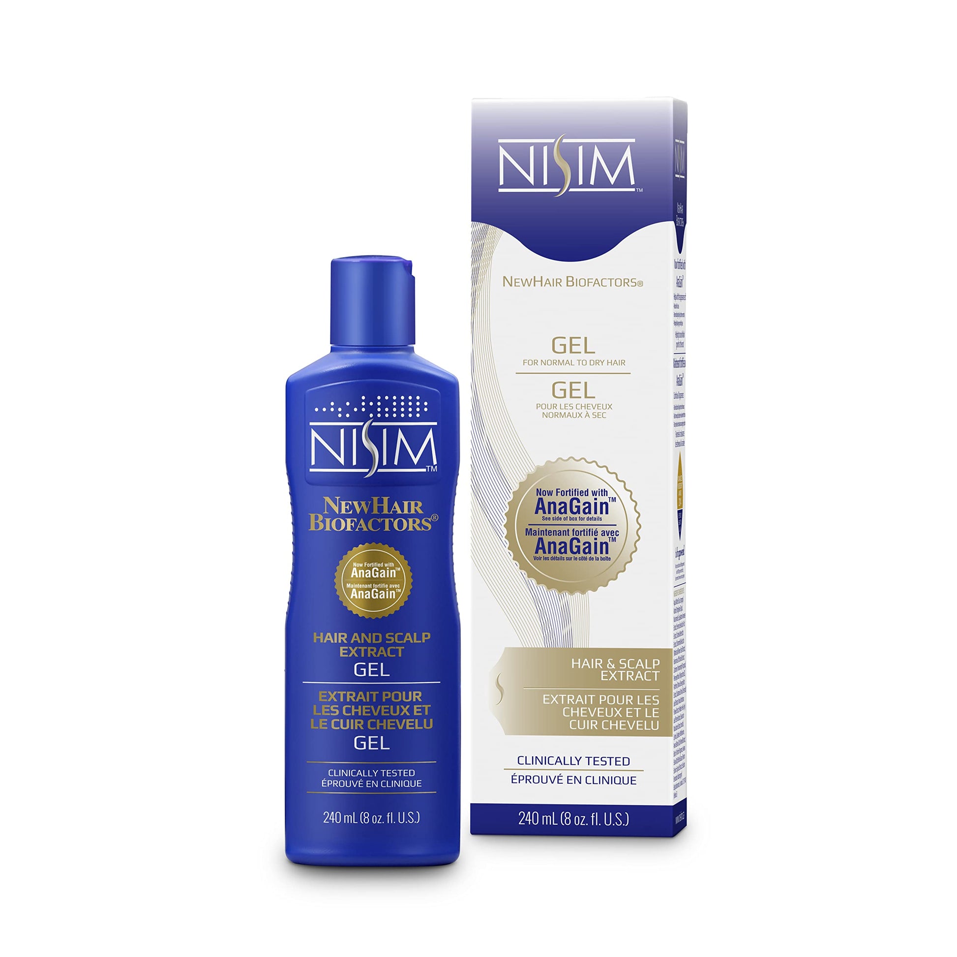 White Smoke NISIM NewHair BioFactors Hair and Scalp Gel with AnaGain - Specially Formulated for Normal to Dry Hair to Maximize Natural Growth Cycle (8 Ounce / 240 Milliliter)