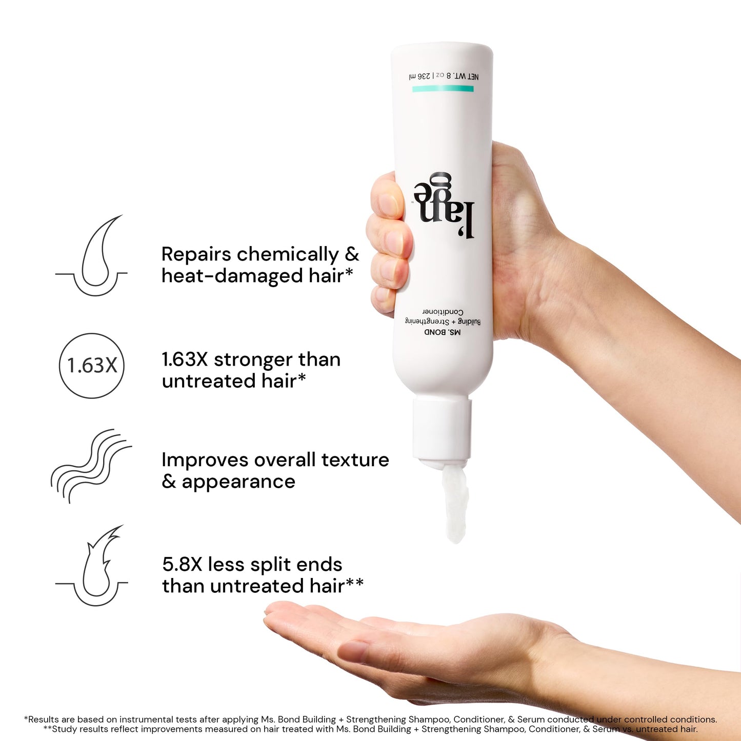White Smoke L'ANGE HAIR Ms. Bond Building + Strengthening Conditioner| Restores Hair Bonds | Intensive Treatment for Breakage Recovery | Hair Mask for Smooth Finish | Moisturizing Formula | 8 fl oz Bottle