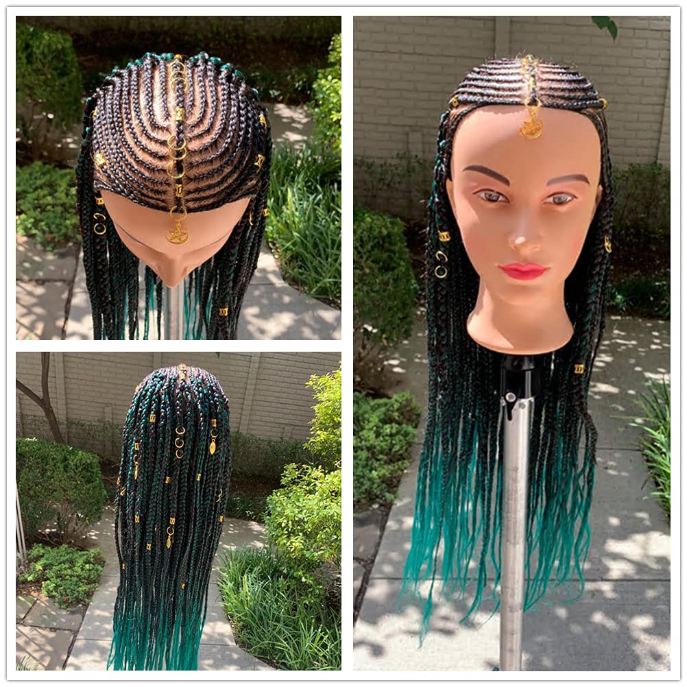 Dim Gray Hairingrid 26"-28" Mannequin Head Hair Styling Training Manikin Cosmetology Doll Head Synthetic Fiber Hair and Free Clamp Holder (Black)