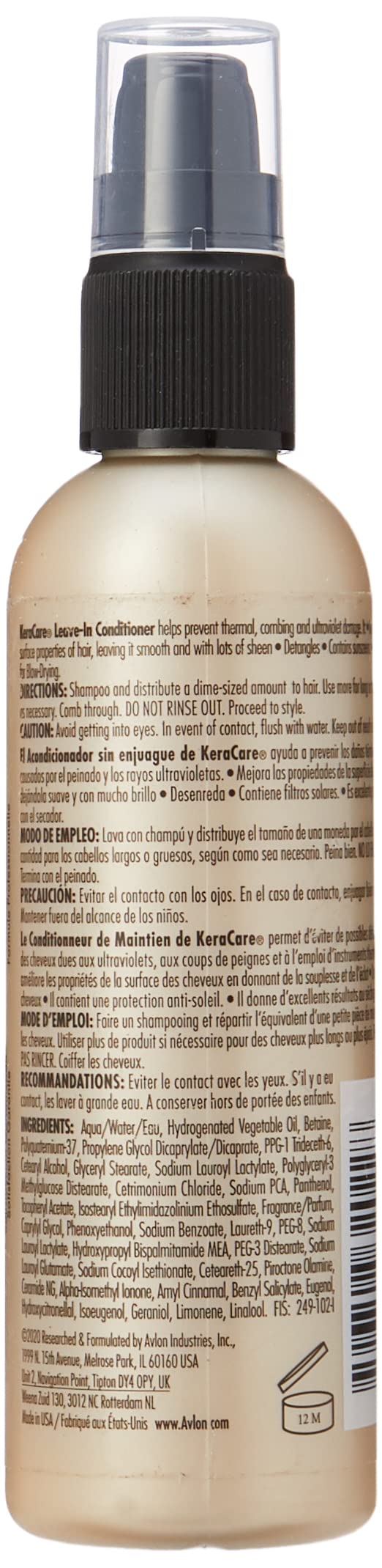 White Smoke Avlon Keracare Leave-In Conditioner for Unisex, 4 Ounce