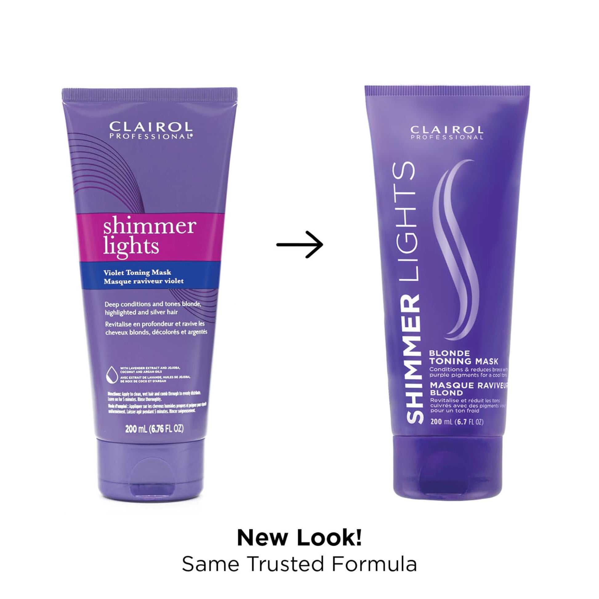 White Smoke Clairol Professional Shimmer Lights Violet Toning Mask 200mL - Packaging may vary