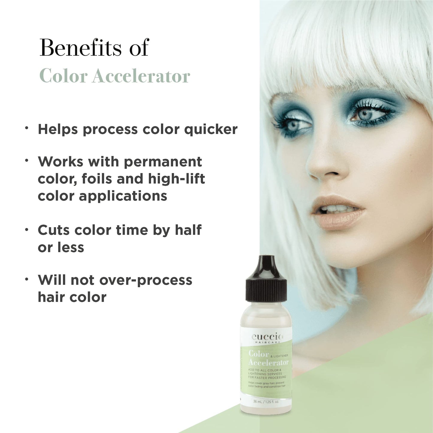White Smoke Cuccio Haircare Color And Lightener Accelerator - Cuts Process In Half - Provides Excellent Gray Coverage - Prevents Color Fading - Works With 10 To 60 Volume Peroxide - Cruelty Free - 1.25 Oz