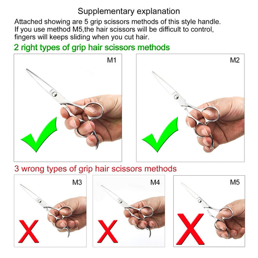 White Smoke 6 Inch Professional Hair Scissors Professional 440C Stainless Steel Hair Cutting Scissors – Hand-Sharpened Japanese Blades, Ergonomic Handle, Ultra-Sharp Barber Shears for Thick Hair & Dog Grooming