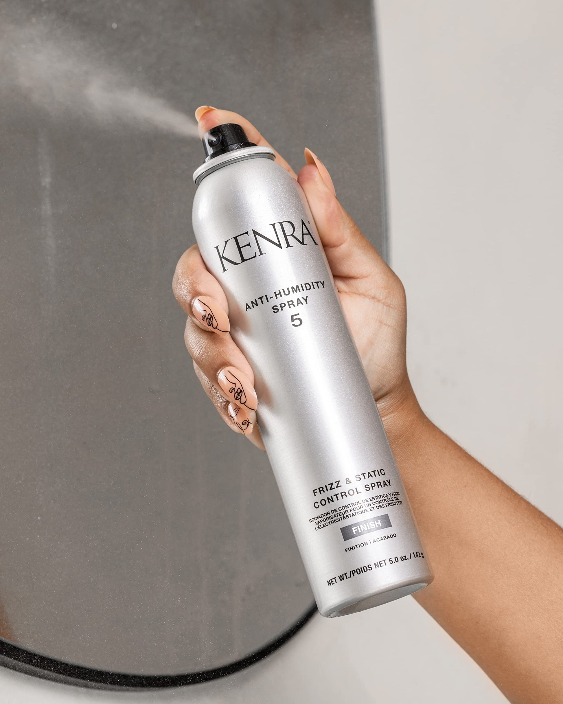 Light Gray Kenra Professional Anti-Humidity Spray 5 | Frizz & Static Control Spray |72-Hour Humidity Resistance & Protection | Lightweight, Low Hold Formula | Thermal Protection | 5oz