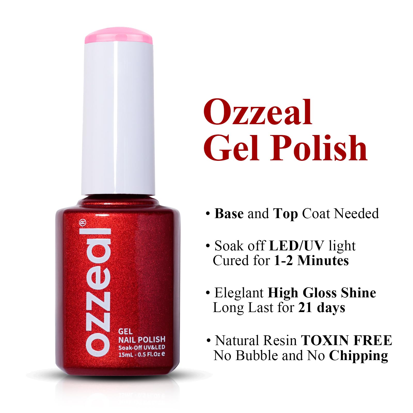 White Smoke Ozzeal Gel Polish, 0.5 Fl Oz Baby Pink Gel Nail Polish Spring Summer Soak off LED UV Gel Nail Polish Art Starter Manicure Salon DIY Nail Gel Polish