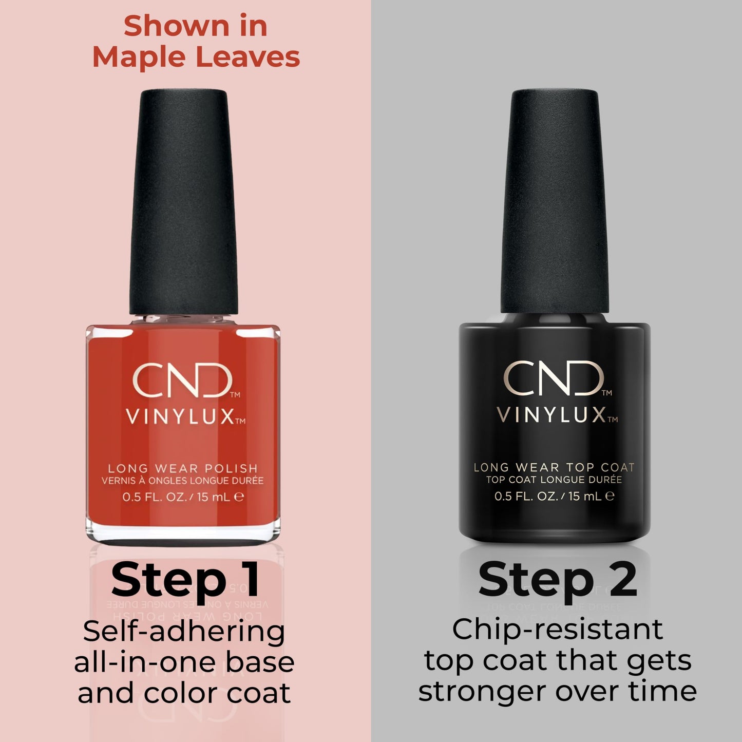 Gray CND Vinylux Longwear Orange Nail Polish, Gel-like Shine & Chip Resistant Color, B-Day Candle, 0.5 fl. oz