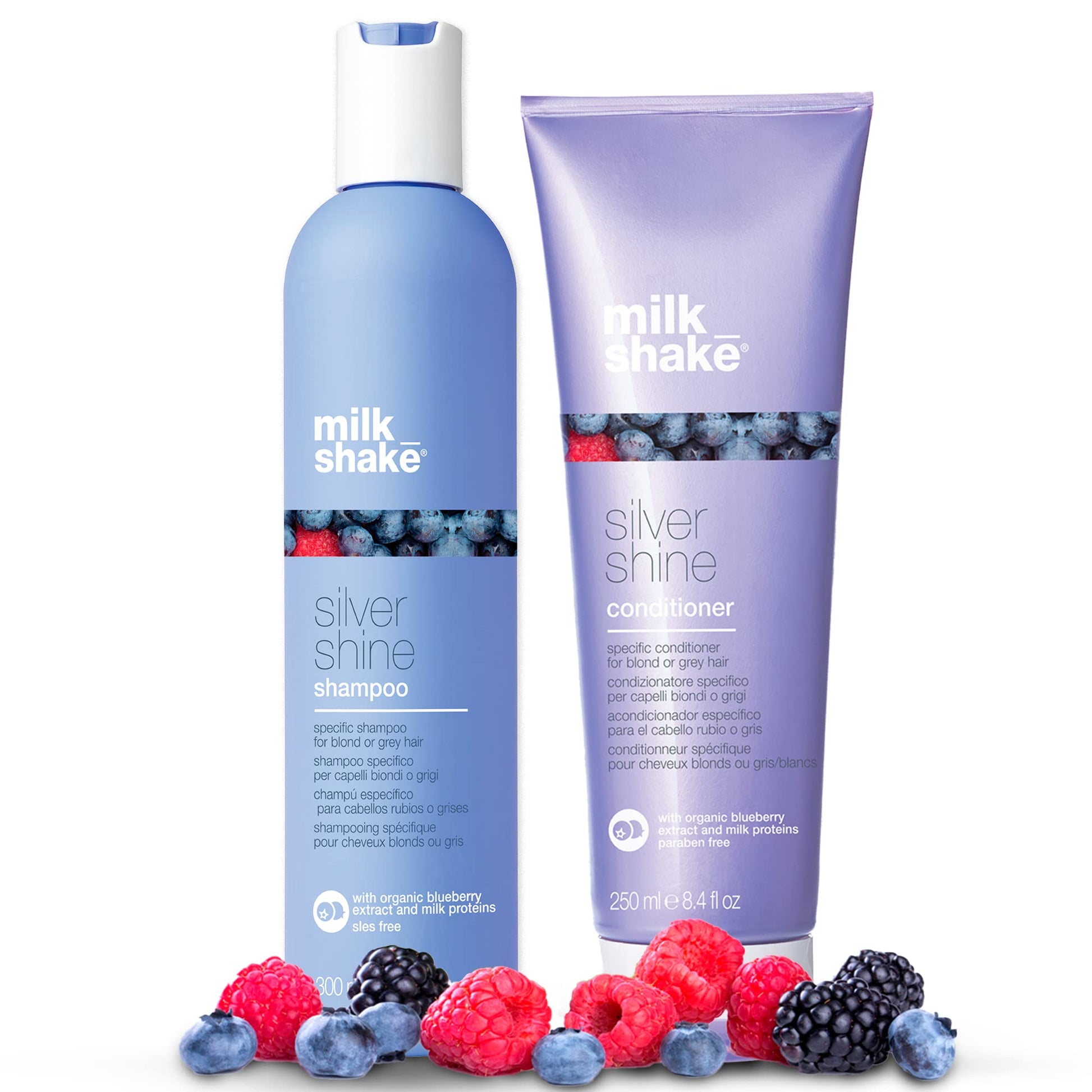 White Smoke milk_shake Silver Shine Purple Shampoo 10.1 Fl Oz + Silver Shine Purple Conditioner 8.4 Fl Oz - Blonde Shampoo and Conditioner for Brassy Hair