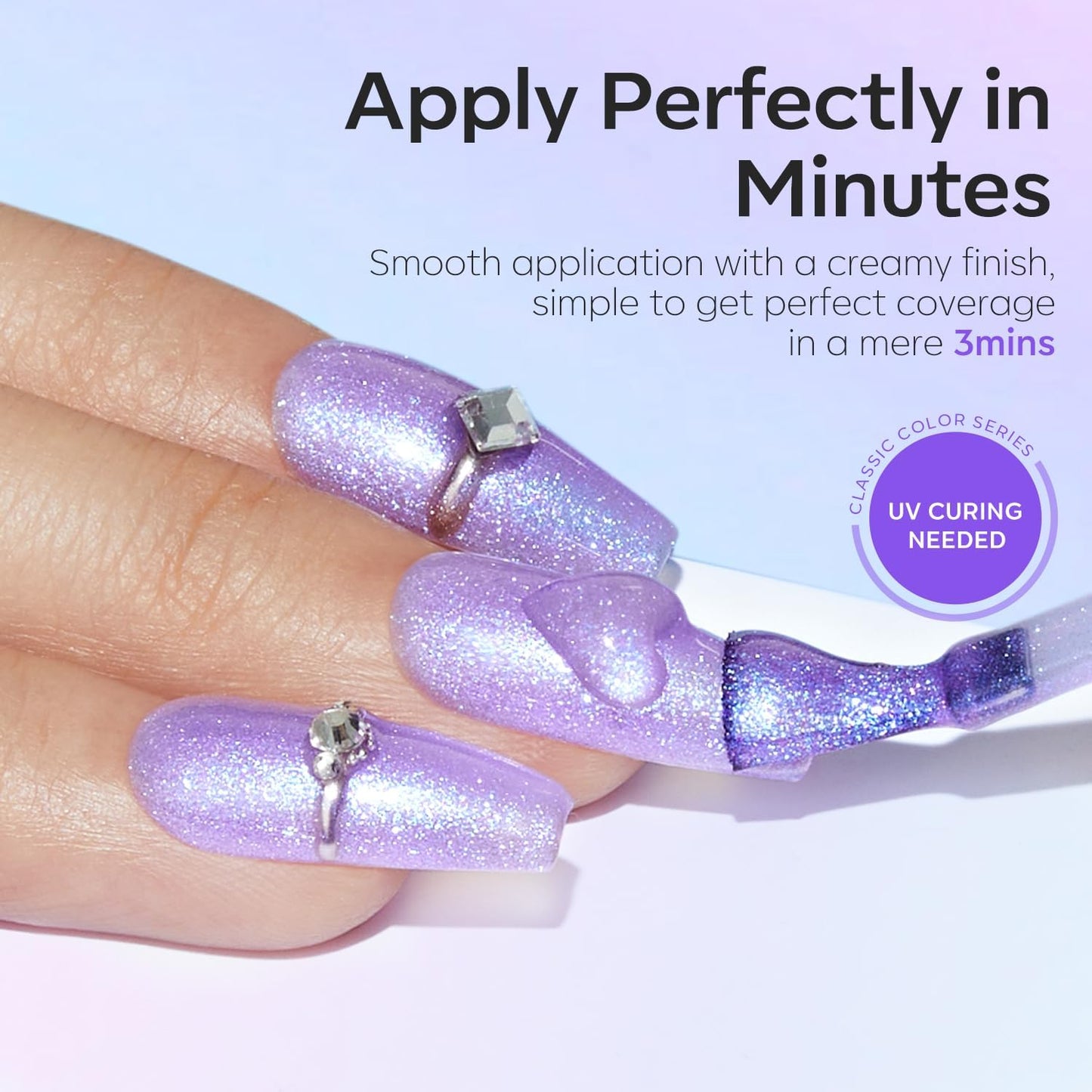 Lavender modelones Gel Nail Polish Set- 6 Colors 2026 Mothersday Chameleon Aurora Shimmer Glitter Gel Polish Kit Blue Green Purple Nail Gel Polish Soak Off LED Nail Lamp Nail Art Gel Kit DIY Salon Gift