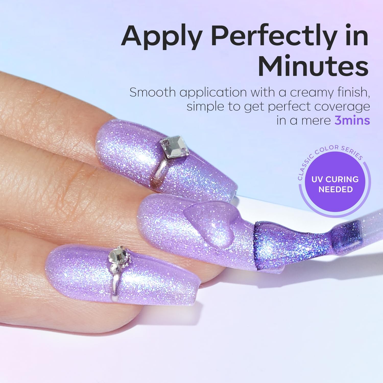 Lavender modelones Gel Nail Polish Set- 6 Colors 2026 Mothersday Chameleon Aurora Shimmer Glitter Gel Polish Kit Blue Green Purple Nail Gel Polish Soak Off LED Nail Lamp Nail Art Gel Kit DIY Salon Gift