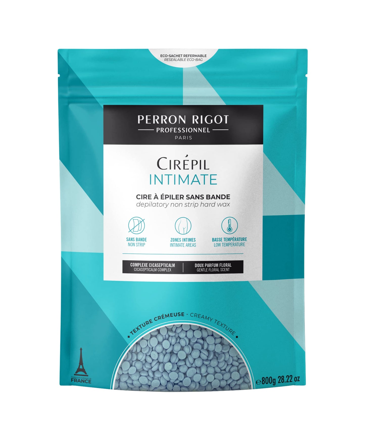 White Smoke Cirepil - Intimate - 800g / 28.22 oz Hard Wax Beads Bag - With Cicasepticalm & Coconut Oil - Specialized for Brazilian & Bikini Waxing - Creamy Anti-Bump Hair Removal for Sensitive Areas - Refill Bag
