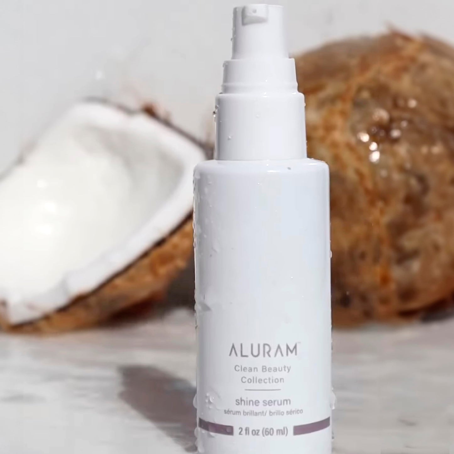 Light Gray ALURAM Coconut Water Shine Serum, Frizz Elimination & Radiant Gloss for All Hair Types, 2 Fl Oz