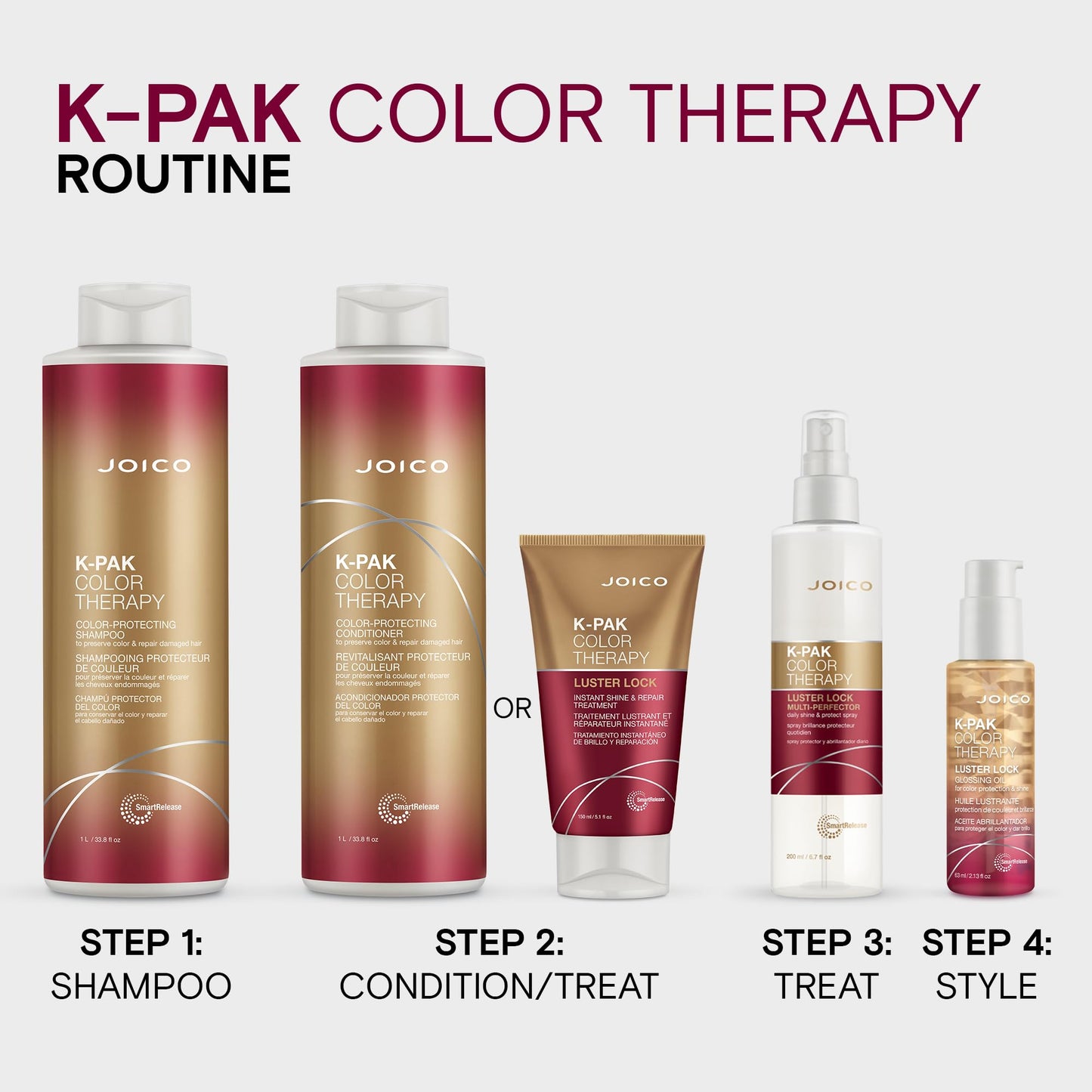 Lavender Joico K-PAK Color Therapy Color-Protecting Conditioner | For Color-Treated Hair | Boost Shine & Elasticity | Repair Breakage | Rebuild Damaged Hair | With Keratin & Argan Oil | 33.8 Fl Oz