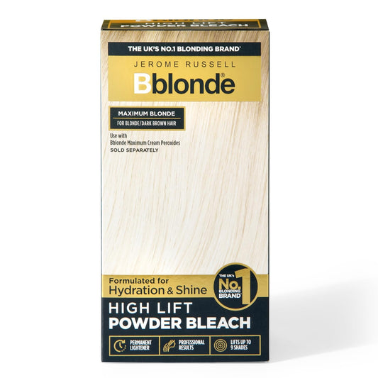 Antique White Jerome Russell Bblonde High Lift Powder - Blonde to Dark Brown Hair Lightener with Mineral Oils, Lifts 6-9 Shades, 4 Sachets (4x25g)