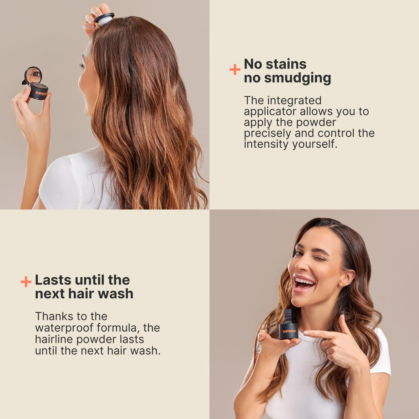 Antique White IMPERIO Root Touch Up Hair Powder for Concealing Hair Loss instantly - Hairline Powder for Women & Men - Water resistant Root Cover Up for Thinning Hair in Premium Hairdressing Quality (Light Gray)