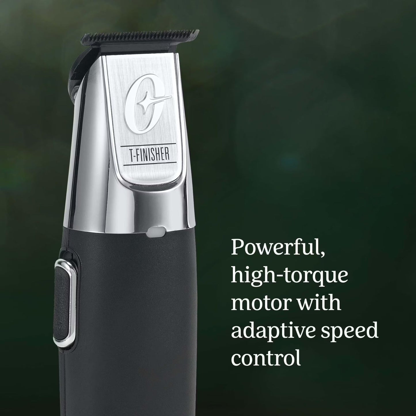 Black Oster 76059-810 Professional Cordless T-Finisher T-Blade Trimmer with Long Lasting Lithium-Ion Battery