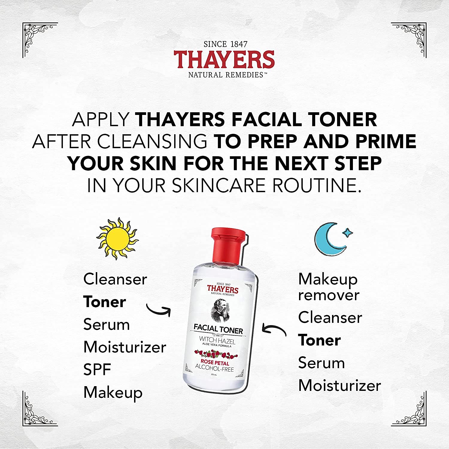White Smoke Thayers Facial Toner, Witch Hazel with Aloe Vera, Rose Petal, 12 Fl Oz (Pack of 2)